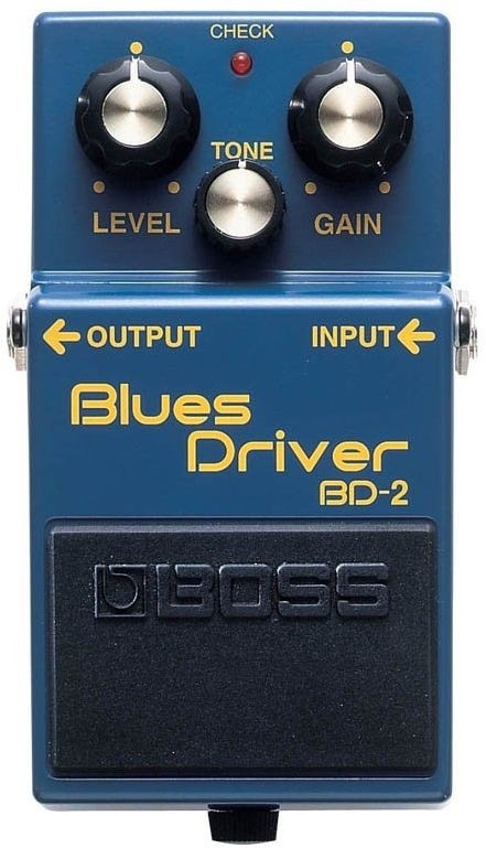 Čelní pohled na efekt BOSS BD-2 BLUES DRIVER
